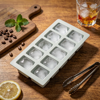 Bac à glaçons en silicone écologique sans BPA, 10 cavités, moule à glaçons facile à démouler pour whisky et cocktails