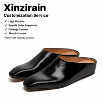 XINZI RAIN Marque privée personnalisée pour femmes Chaussures plates sabots en cuir complet avec bout carré Chaussures mules anti-glissantes pour femmes