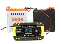 Chargeur de batterie FOXSUR 12V 24V pour voiture et moto, chargeur de batterie FOXSUR à impulsions pour batteries AGM, Gel, humides et au plomb-acide