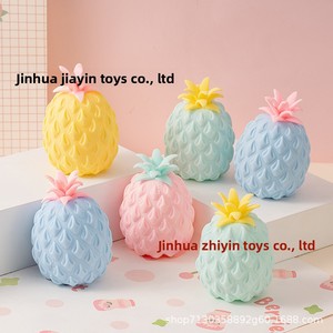 Macaron Color <b>Light</b> up <b>Pineapple</b> Squeeze Toy Soft Squishy Rubber Stress Relief Fidget Sensory Decompression Toy for Kids Gift - Product Image 4