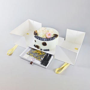 Caja de Regalo para Pastel de Cartón Blanco Impreso de 8 Pulgadas de Alto con Ventana, Sunshine Wholesale - Product Image 1