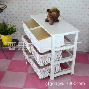 Armoire de rangement en bois blanc multicouche avec paniers pour salon et chambre, 6 compartiments, 3 niveaux, design en bois massif - Product Image 3