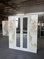 Armoire à portes battantes en acier à 4 portes avec serrure, armoire de dressing moderne minimaliste en acier, armoire de rangement pour employés, dortoir, appartement