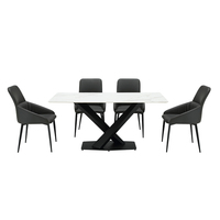 Ensemble de table à manger de luxe, en pierre de taille moyenne, italien et moderne, pour cuisine, salle à manger, FD0015