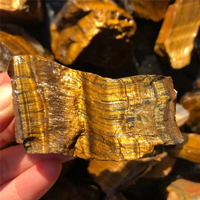 Piedra de Ojo de Tigre Amarillo Natural en Bruto al por Mayor, Cristal Curativo para Reiki