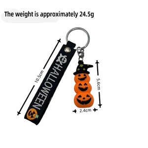 Porte-clés fantôme 3D en alliage PVC personnalisé pour Halloween, lanterne citrouille mignonne, durable, idéal pour cadeau promotionnel ou souvenir - Product Image 2