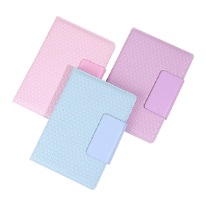 Carnet d'affaires à couverture rigide en similicuir à motif tissé créatif, boucle à carreaux, 100 feuilles, cadeau d'entreprise, carnet de notes - Product Image 1
