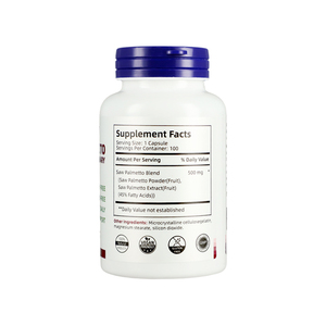 ผู้ผลิตอาหารเสริมสารสกัดจาก Saw Palmetto ช่วยบำรุงสุขภาพต่อมลูกหมากสำหรับผู้ชายและผู้หญิง บรรจุ 100 แคปซูล แคปซูลสารสกัดจาก Saw Palmetto - Product Image 2