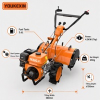 Tractor de Gasolina 4x4 con Rotocultivador, Arranque Eléctrico para Granjas Grandes, 212CC, Personalizado OEM ODM, Estructura Reforzada