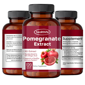 Capsules d'extrait <span class=keywords><strong>de</strong></span> grenade Healthife 20:1 <span class=keywords><strong>40</strong></span>% d'acide ellagique Fabricant OEM sous marque privée - Product Image 1