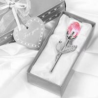 Petits cadeaux de baptême de luxe en alliage de zinc avec boîte cadeau en cristal de verre