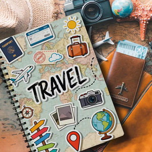 Journal de <span class=keywords><strong>voyage</strong></span> vintage - Design carte du monde avec Paris, <span class=keywords><strong>New</strong></span> <span class=keywords><strong>York</strong></span>, Londres, Tokyo, Rome, Sydney, Dubaï, Bangkok, Istanbul - Product Image 4
