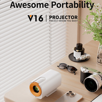2025 nouveau projecteur intelligent V16 coloré 4K Android 12 Rotation à 230 ° Protection des yeux Mini Portable 1080P projecteur LCD de cinéma maison