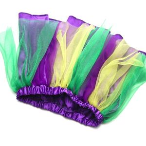 Karneval Gold Grün & Lila Halloween Mardi Gras Kinder Kostüm Rock & Stirnband Set Tutu für Mädchen - Product Image 2