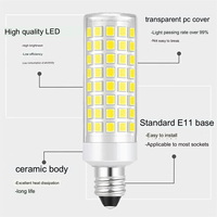 E11 Ampoules LED 5W Équivalent 50W 60W Ampoules Halogènes AC 120V Dimmable 660LM E11 Mini Candélabre Base Lampe LED