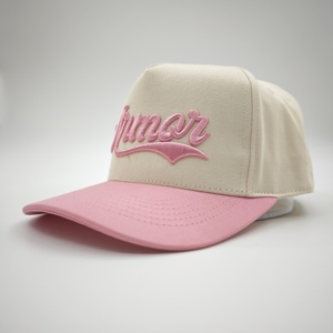 Gorra de béisbol deportiva de algodón estilo A-Frame de 5 paneles personalizada para hombre, con logo bordado, bicolor, tipo OTTO - Product Image 3