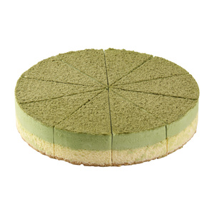 Gâteau au fromage double couche surgelé saveur chocolat matcha 8 pouces 850g, faible en gras, avec flocons de chocolat, pour la vente au détail et en gros - Product Image 1