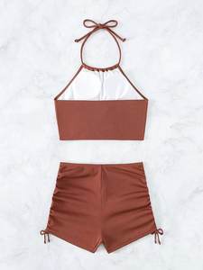 Maillot de <span class=keywords><strong>bain</strong></span> <span class=keywords><strong>femme</strong></span> sexy à licol avec patchwork métallique, collection 2025, Trikini de créateur, ensemble micro bikini pour la plage - Product Image 3