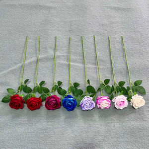 Rosas Artificiales de Tallo Único, Rosa de Terciopelo con Perla, Tela Plástica, Decoración para el Hogar, Regalo para el Día de San Valentín - Product Image 2