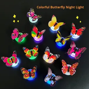 DAMAI - Lámpara Nocturna LED de Colores con Forma de Mariposa Luminosa, Decoración de Mariposa 3D de Plástico, Se Puede Pegar en la Pared, Decoración para Fiestas - Product Image 2