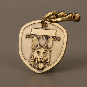 Tinh Khiết Brass Lá Chắn Hình Bông Kim Loại Treo Đồ Trang Trí Chống Mất Chữ Mạ Kỹ Thuật Phim Hoạt Hình Con Chó <span class=keywords><strong>Tag</strong></span> Cho Vật Nuôi - Product Image 4