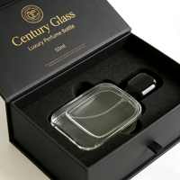 Flacon de parfum en verre de luxe unique de haute qualité, flacon de parfum vide 50 ml, flacon de parfum élégant avec boîte d'emballage