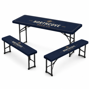 Conjunto de Mesa y Banco para Cerveza con Cubierta para Picnic, Fabricado con Tela Reciclada GRS, Ideal para Programas y Promociones de Marca - Product Image 1