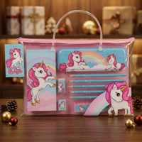 Paquete de Papelería de PVC con Diseño de Unicornio de Dibujos Animados al por Mayor, Juego de Regalo Completo para Niñas