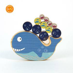 Riconoscimento della forma di legno giocattoli educativi in stile balena marina per bambini della prima <span class=keywords><strong>infanzia</strong></span> - Product Image 1