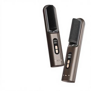 Hot New Cordless <b>Hair</b> <b>Straightener</b> <b>Brush</b>-8000mAh Negative Ion LCD Display Fast Heating Temperature Adjustment Anti-Frizz - Product Image 1