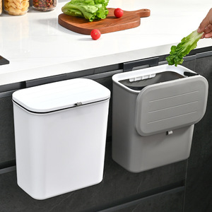 Poubelle murale 9L rectangulaire pliable pour cuisine et salle de bain - Product Image 1