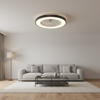 Ventilador de Techo LED Inteligente Moderno con Luz, Silencioso, para Dormitorio, Pequeño, 220 Voltios, Control Remoto, Control por Aplicación