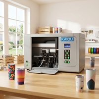 Rápido 500-800 piezas por día Impresora de cilindro de inyección de tinta Uv rotativa de 360 grados para botellas Termo Impresora Uv Botella rotativa