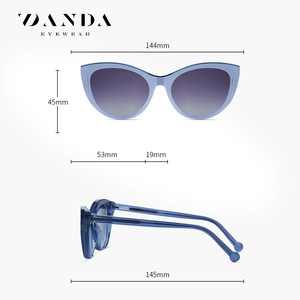 Lunettes de soleil Zanda Cat Eye PZ1005, monture TR90, verres TAC, protection UV 100%, lunettes de soleil tendance pour femmes - Product Image 5