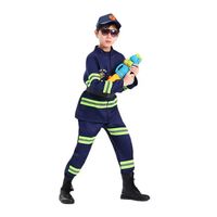Costume de pompier unisexe pour enfants, fête costumée du Nouvel An, combinaison 100% polyester