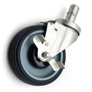 Factory Price 5 Inch Heavy Duty Trolley Caster Wheels Pu Heavy Duty Casters With Long Bearing Swivel Wheels Brake Casters