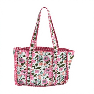 Sac fourre-tout en coton de style moderne, sac de shopping/sacs à bandoulière, sac matelassé pour femme, sac de voyage week-end, sac de transport, sacs fourre-tout faits à la main - Product Image 1