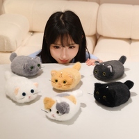 Gantungan Kunci Tas Bulu Imitasi Premium Silky High Density Bentuk Kucing Mini Bulat Pompom Mata Realistis Pabrik OEM Grosir