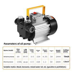 <b>12V</b> 24V 220V 550W Kerosene <b>Pump</b> Aluminum 60L/min Self-Priming Dispenser <b>Pump</b> - Product Image 4