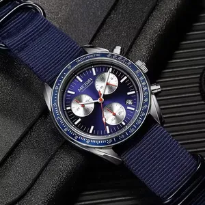 MEGIR 2026 New Luxury Men's Watches Canvas Weaving Strap Sport <strong>Automatic</strong> <strong>Chronograph</strong> Quartz Waterproof Wristwatch for Male 2247 - Product Image 4