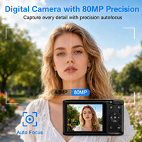 Çift Ekranlı 5K Dijital Kamera 80MP AF 18X Zoom WiFi Vlog Kamerası Taşınabilir Cep Dijital Kamerası Seyahat Selfie'leri için Web Kamerası Fonksiyonu