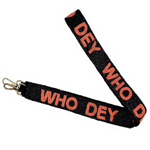 สายรัดเว็บบิ้ง Who Dey พร้อมตัวอักษรสีส้มและตะขอโลหะ เครื่องประดับแฟชั่น - Product Image 1