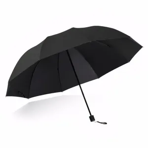 Paraguas Extra Grande de 130 cm, Plegable en Tres Secciones, con Revestimiento Negro, Resistente al Viento, Impermeable, para Viajes y Uso Familiar - Product Image 1