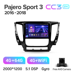 เครื่องเล่น DVD CC3 teyes 2K สำหรับ Mitsubishi <span class=keywords><strong>Pajero</strong></span> <span class=keywords><strong>Sport</strong></span> 3 2016 - 2018 9นิ้ว GPS Android Navigation เครื่องเล่น DVD - Product Image 3