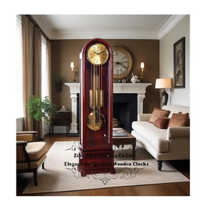 Orologio da Terra a Pendolo in Legno Massello, Meccanico, Antico, di Lusso, Design Sud-Occidentale, con Suoneria Orale e Campana Arcuata - Product Image 4