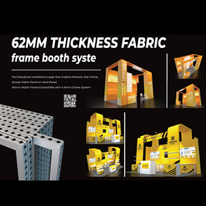 Système de stand modulaire incurvé léger en tissu de 62 mm pour salon professionnel avec graphismes interchangeables - Product Image 2