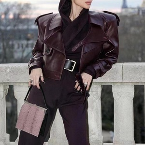 Jancoco tùy chỉnh phụ nữ cắt chính hãng da cừu da xe máy Áo khoác - Product Image 3