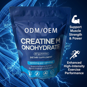 Custom Formula Creatine Monohydrate Gummies <b>Pouch</b> Packed for Strength Booster and Fitness Recovery Private Label OEM - Product Image 1