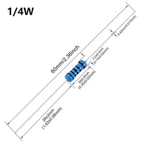 600 pièces Résistance 1/4w (0.5Watt) 1% <span class=keywords><strong>10</strong></span> -1M 22R <span class=keywords><strong>47R</strong></span> 100R 200R 470R 1K 10K 4K7 100K 220K Tolérance Film Métallique Kit de Résistance Fixe - Product Image 2