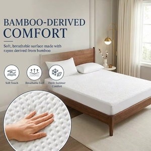 Protège-matelas imperméable en bambou AOSEN, logo personnalisé, jacquard, hypoallergénique, <span class=keywords><strong>couvre</strong></span>-<span class=keywords><strong>lit</strong></span> rafraîchissant pour les personnes ayant chaud la nuit - Product Image 2